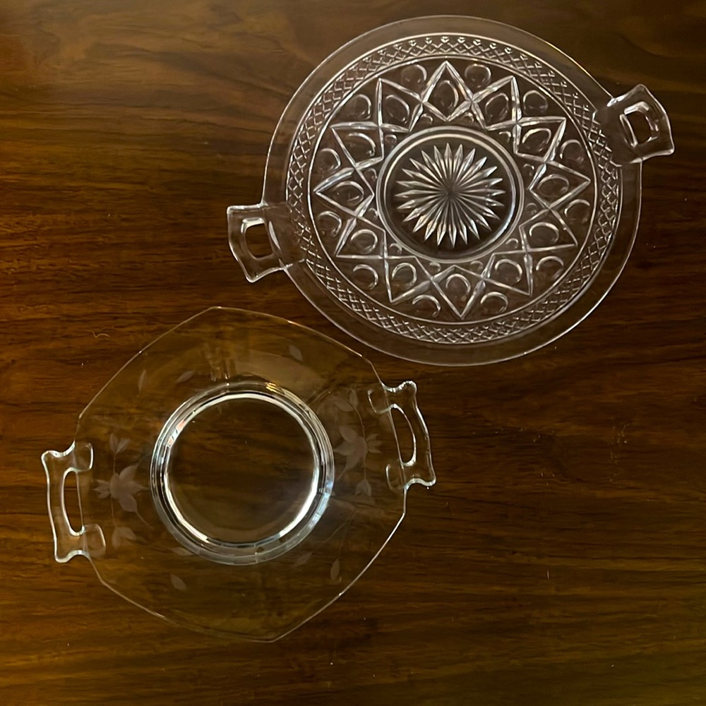 Vintage/ Antique glass serving dishes set of two